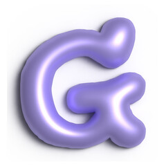3D Glossy Purple Letter G