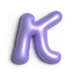 3D Glossy Purple Letter K