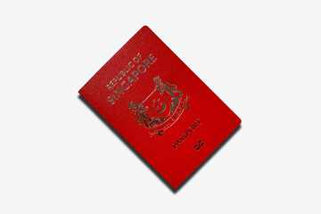 Singaporean passport isolated on a white background