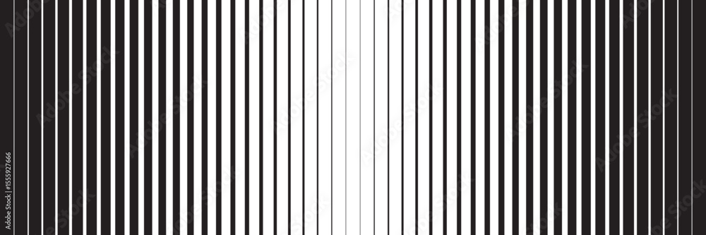 Poster vertical black and white stripes pattern. graphic background with parallel thick and thin lines. geo