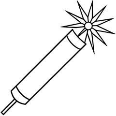 Clean Firecracker Outline Vector