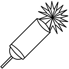 Clean Firecracker Outline Vector