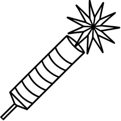 Clean Firecracker Outline Vector
