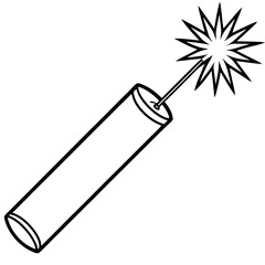 Clean Firecracker Outline Vector