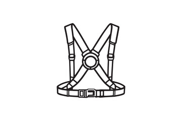 Safety harness line art and black color