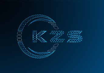 KZS low poly letter logo vector design. KZS lower poly logo design. Low poly logo.