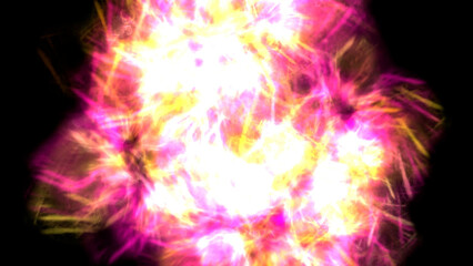 Vibrant Abstract Explosion of Pink and Yellow