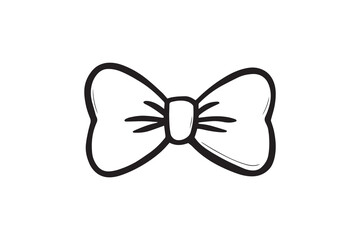 bow tie line art and black color 