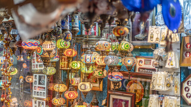 view of traditional matrah souq in mascut oman 