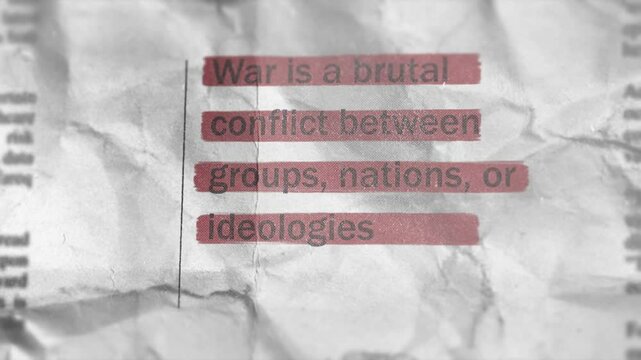 War is a brutal conflict between groups, nations, or ideologies Newspaper Style Headline Titles