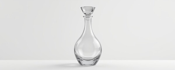 Elegant Glass Decanter on White Background