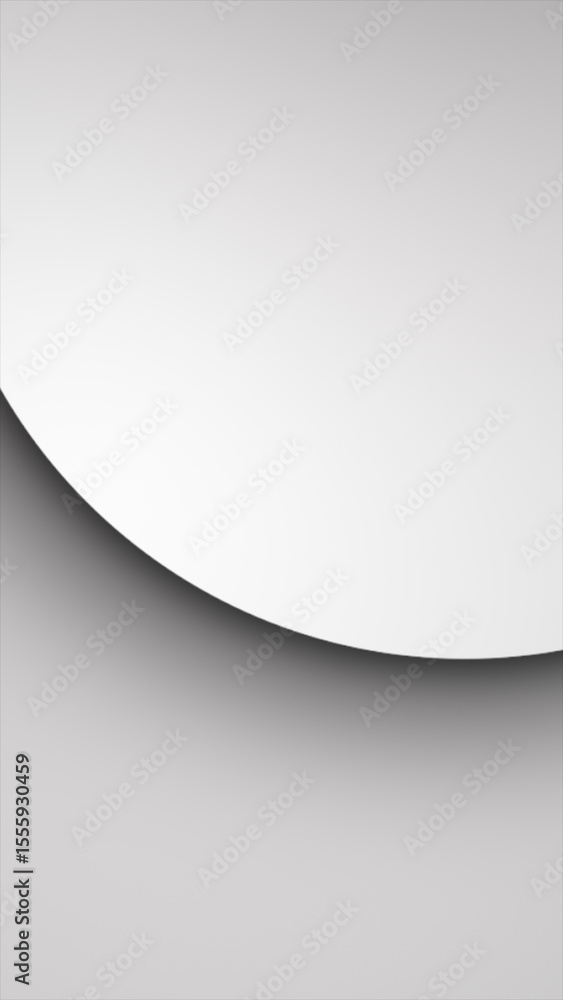 Poster minimalistic white and gray abstract background with layered curved shapes and subtle shadow gradien