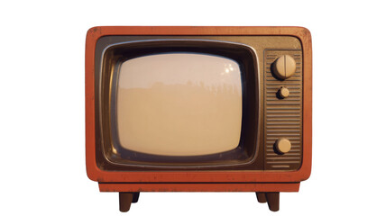 Title: Retro Vintage Television Set with Antennas Isolated on White Background