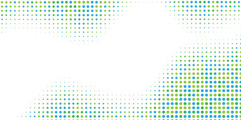 abstract green and blue halftones background on white background. multicolor dots design background © MOH