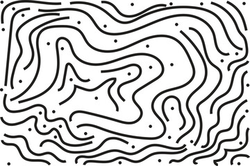 Abstract Topographic Map Line Art Vector – Geometric Contour Background for Modern Design, Texture, and Decoration