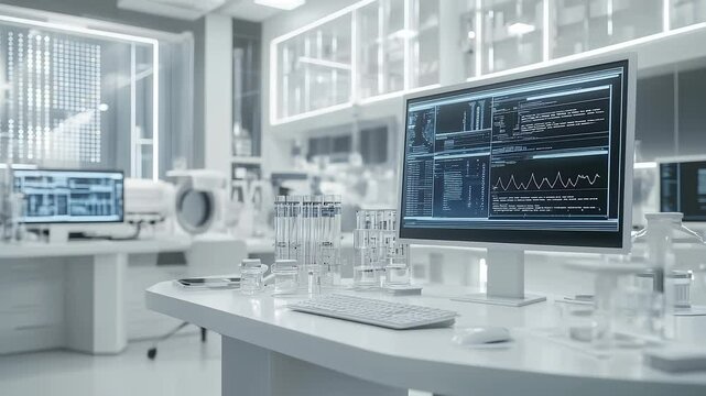 Modern Technology Laboratory Research and Data Analysis Scene