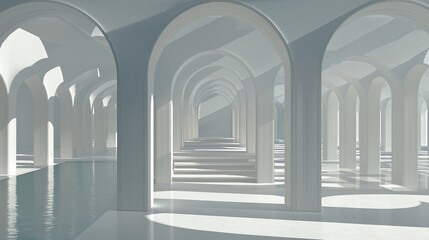 White Room with Repeating Arches and Pillars