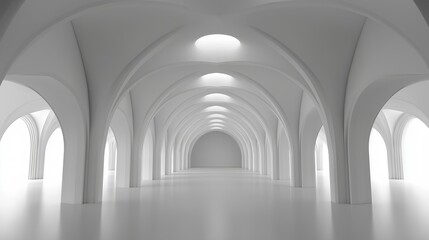 White Room with Repeating Arches and Pillars