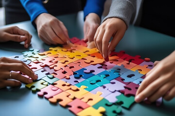 Fototapeta premium Excellent Collaborative Puzzle Solving