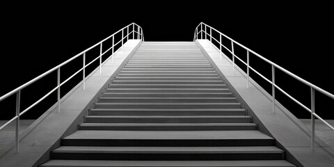 White Stairs Ascending Against a Dark Gradient Background
