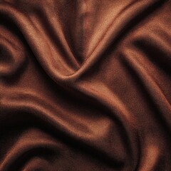 Rich, dark brown fabric with soft, swirling folds and subtle textural details