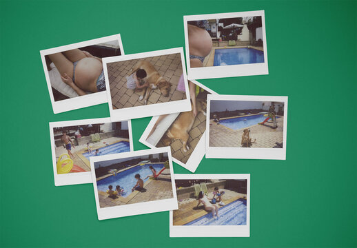 Polaroid Mockup Collection. PSD template mockup. Background color change available