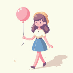 vector image of a person carrying a balloon
