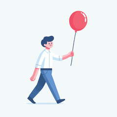 vector image of a person carrying a balloon