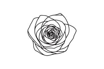 Rose line art and black color