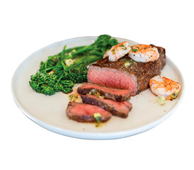 grilled pork steak with vegetables