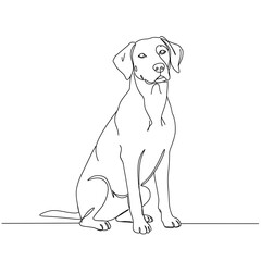 Fototapeta premium Detailed dog line art sitting upright