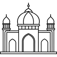 Clean Mosque Line Drawing