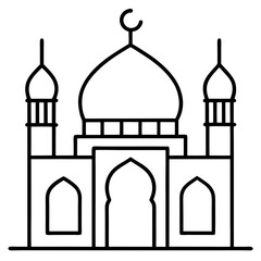 Clean Mosque Line Drawing
