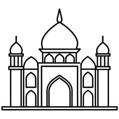 Clean Mosque Line Drawing