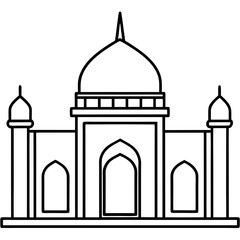 Clean Mosque Line Drawing