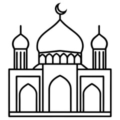 Clean Mosque Line Drawing