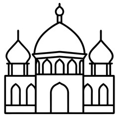 Clean Mosque Line Drawing
