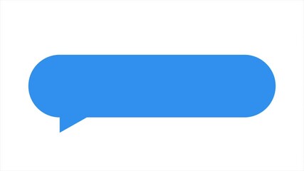 Animated Blue Speech Bubble Isolated on White Screen - Powered by Adobe