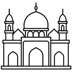 Clean Mosque Line Drawing