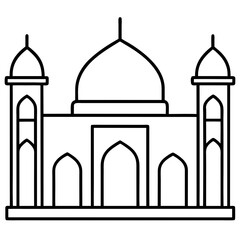 Clean Mosque Line Drawing