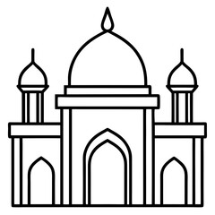 Clean Mosque Line Drawing