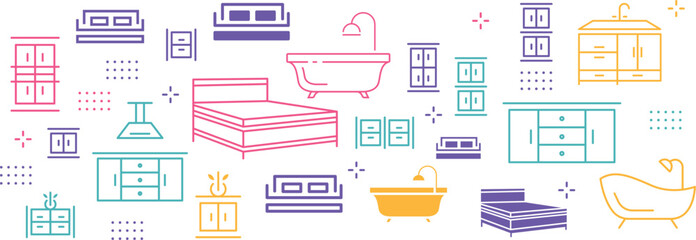 Fototapeta premium Home and Furniture Icons - Acme Series