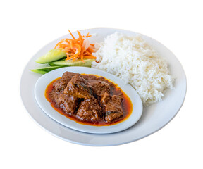 sutsa food rendang beef with white rice