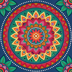 vibrant pakistani truck art pattern forming a man