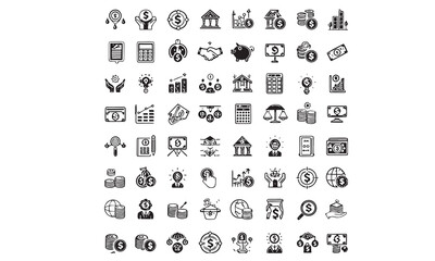 investment set icon vector