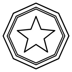 Clean Star Badge Outline Vector