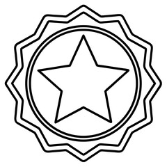 Obraz premium Clean Star Badge Outline Vector