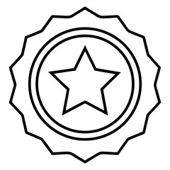Clean Star Badge Outline Vector