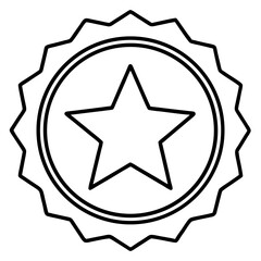 Obraz premium Clean Star Badge Outline Vector
