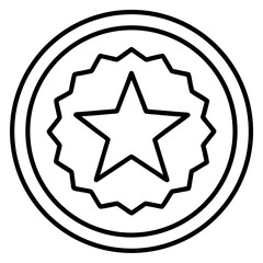 Clean Star Badge Outline Vector